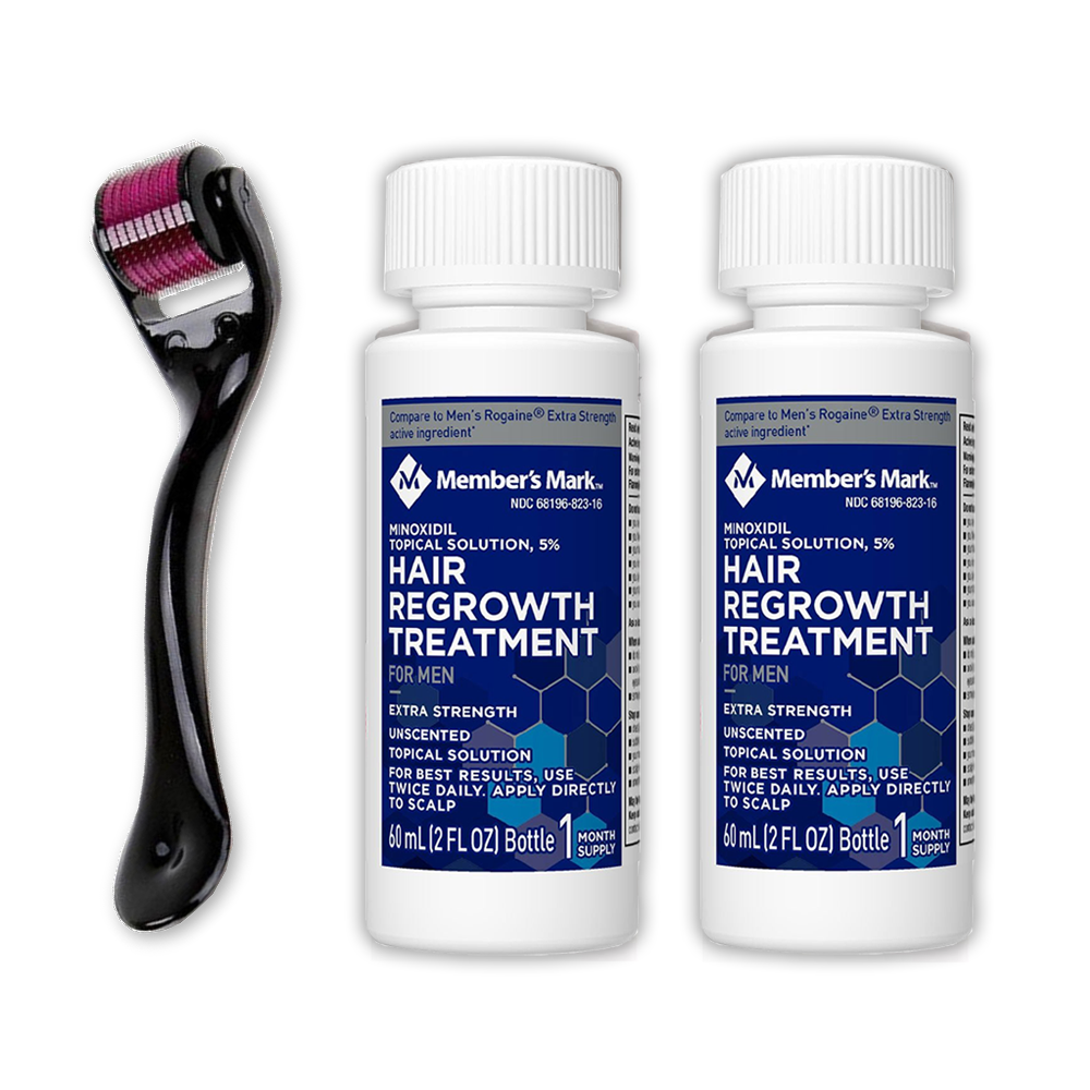 2 Mois Member's Mark 5% Solution et Derma Roller
